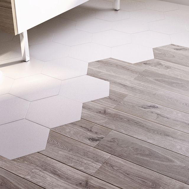 Carrelage blanc hexagone