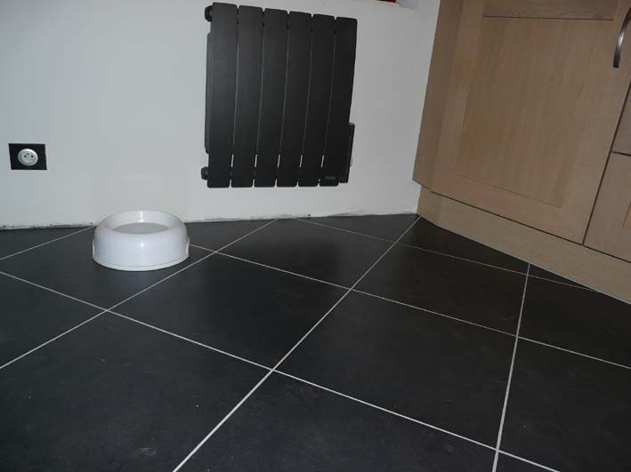 Carrelage gris noir brillant