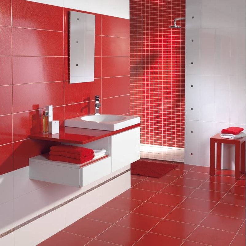 Carrelage salle de bain blanc et taupe