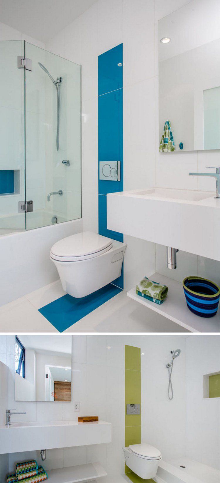 Carrelage mural bleu vert