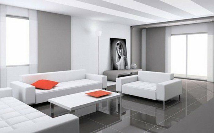 Carrelage gris orange
