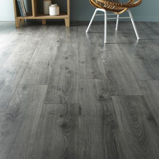 Carrelage imitation parquet gris foncé