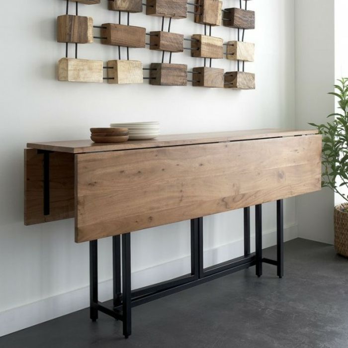 Table de cuisine en bois pliante