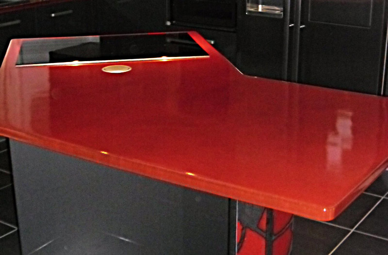 Plan de travail cuisine en lave emaillee