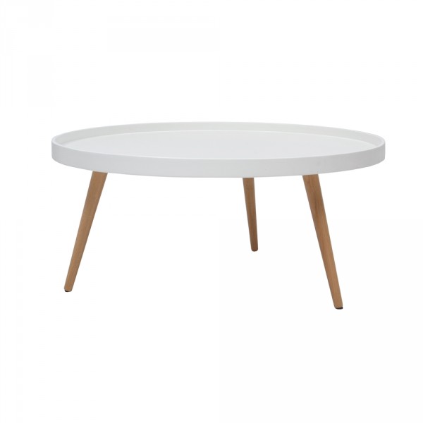 Table basse ronde blanche scandinave