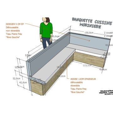 Plan cuisine avec banquette