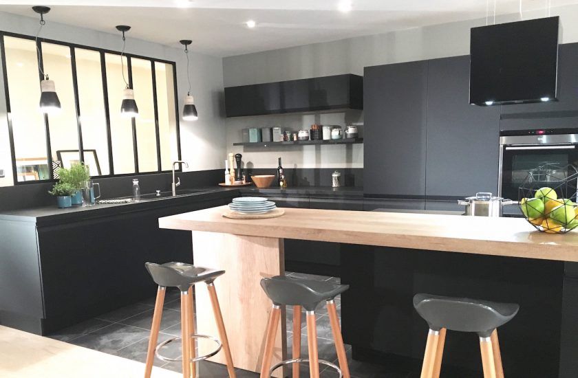 Deco cuisine noire et bois
