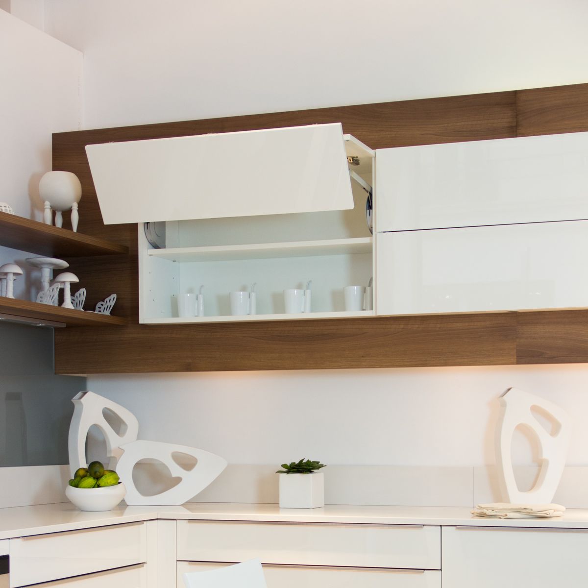 Meuble haut cuisine laqué blanc
