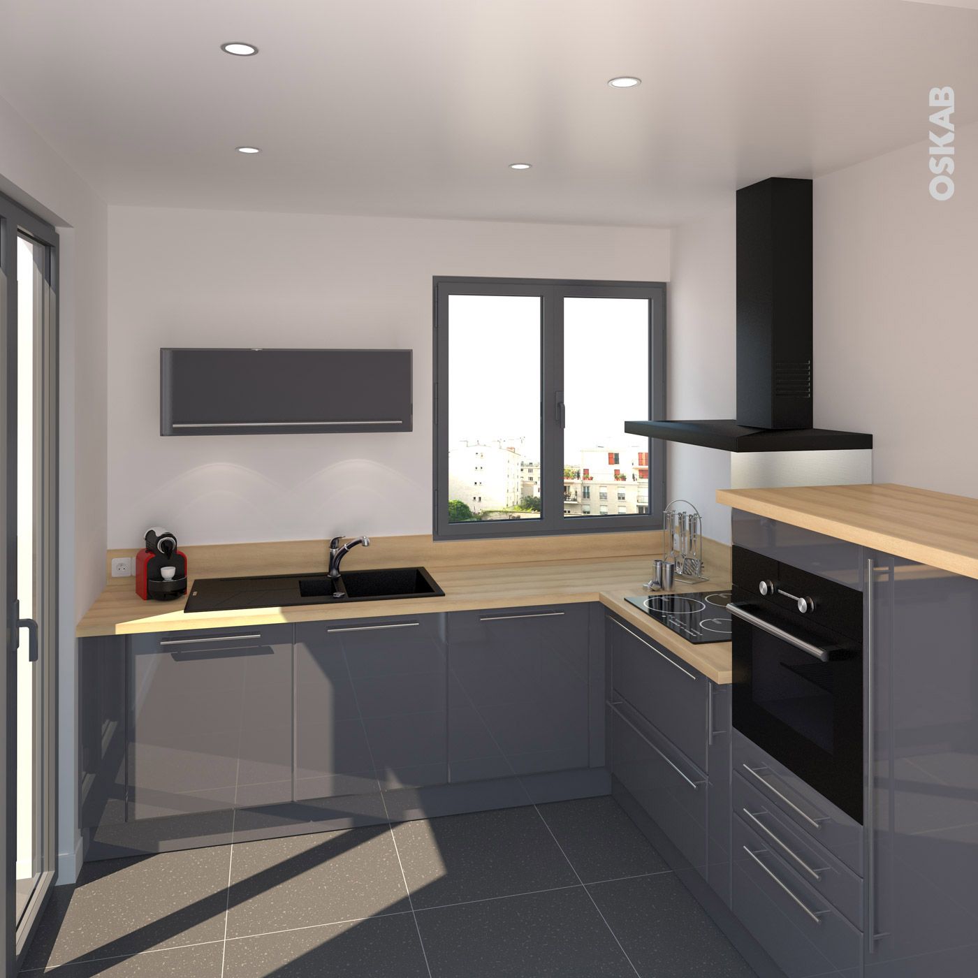 Modele de cuisine avec evier sous fenetre