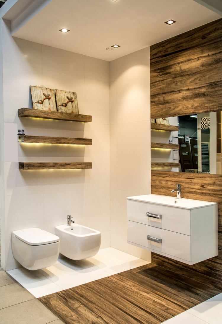 Carrelage aspect bois salle de bain