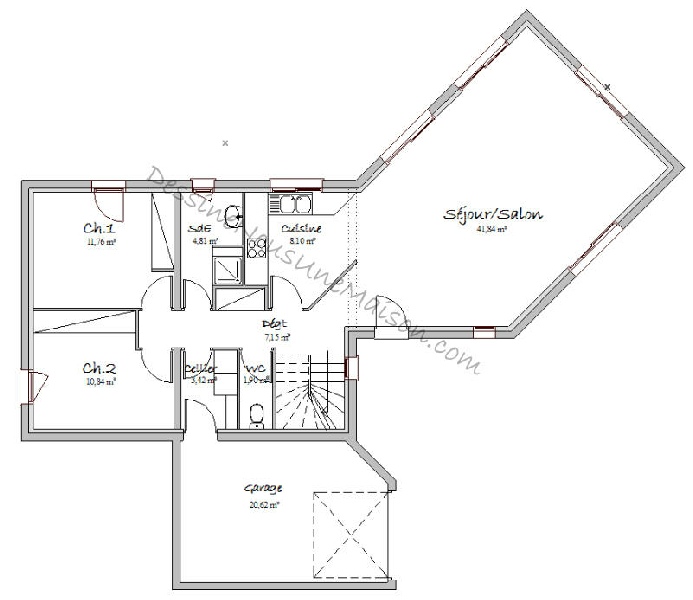 Plan maison cuisine ouverte