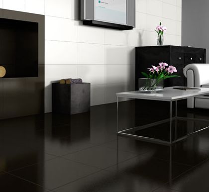 Carrelage noir brillant pas cher