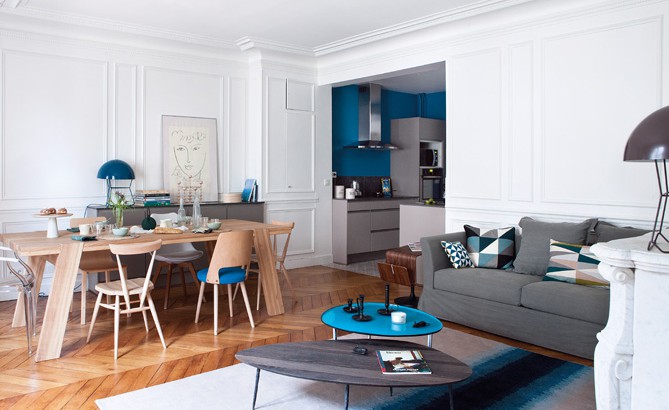 Deco petit salon ouvert sur cuisine