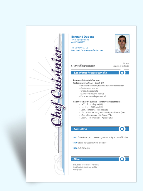 Modele cv cuisinier gratuit a telecharger