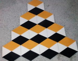 Carrelage hexagonal jaune