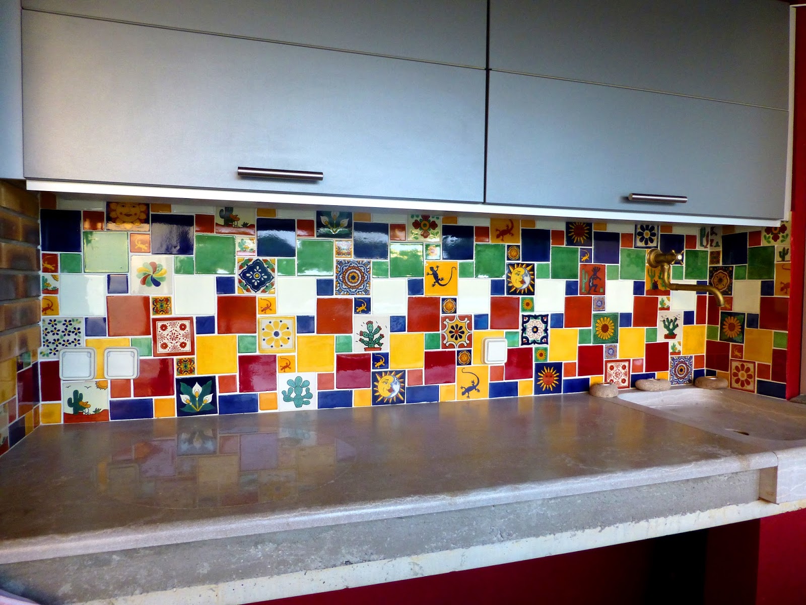 Carrelage mosaique multicolore
