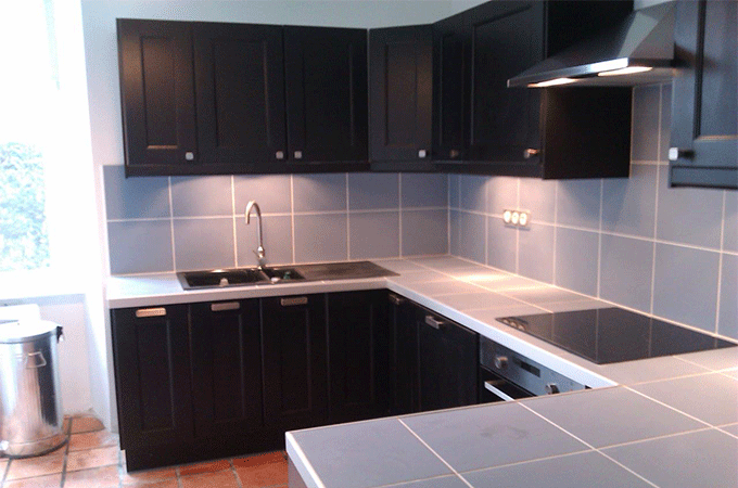 Plan de travail cuisine faience