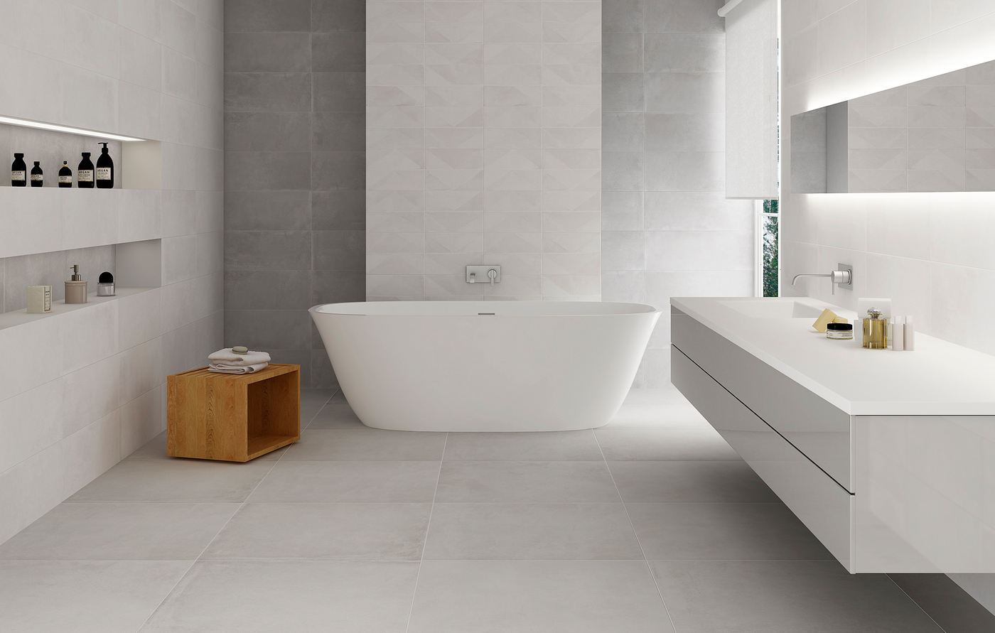 Carrelage blanc de salle de bain