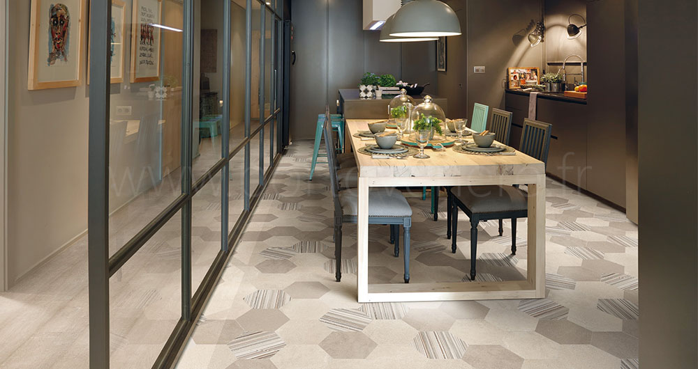 Carrelage interieur hexagonal