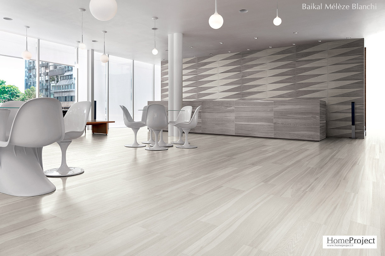 Carrelage aspect bois blanchi