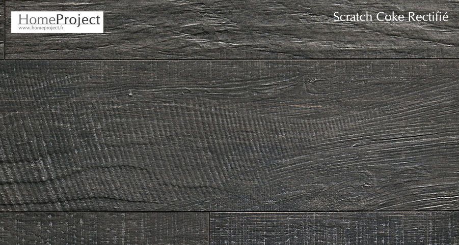 Carrelage imitation parquet noir