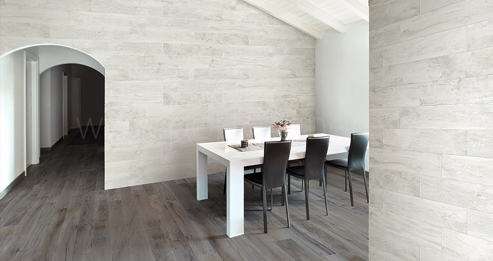 Carrelage parquet mur
