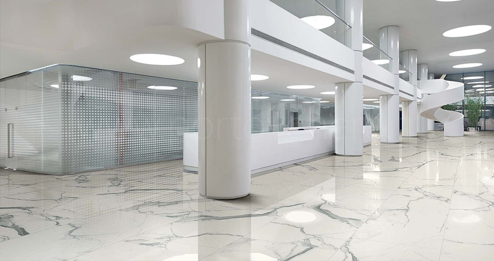 Carrelage poli brillant rectifié