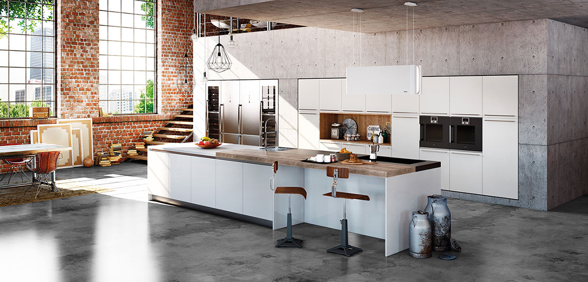 Plan de travail pour cuisine blanc brillant