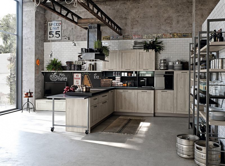 Carrelage cuisine style industriel