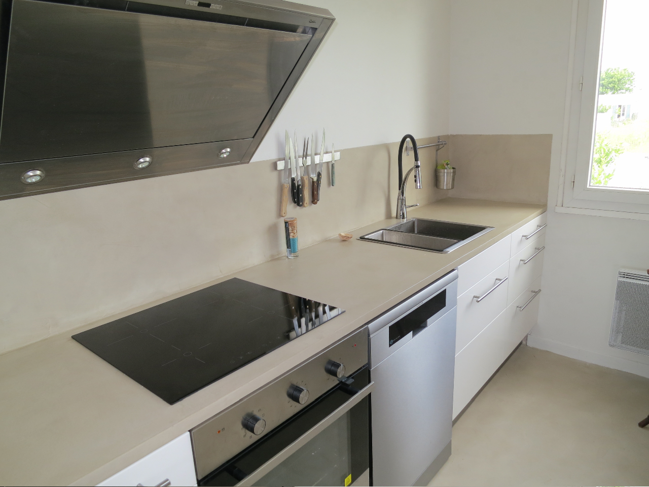 Realisation plan de travail cuisine en beton