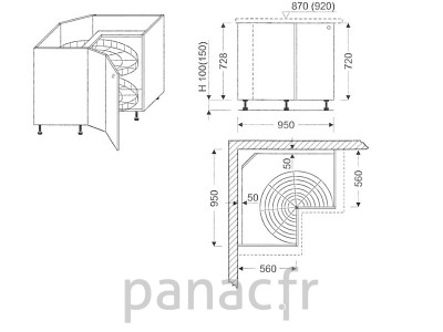 Plan cuisine angle