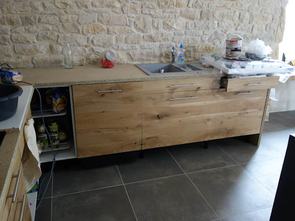Plan de travail cuisine imitation béton ciré