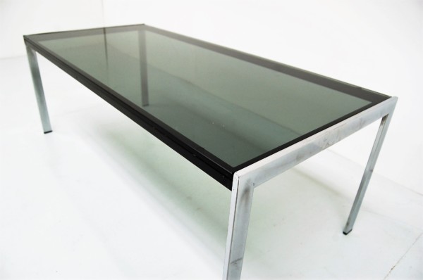 Table basse verre fumé vintage