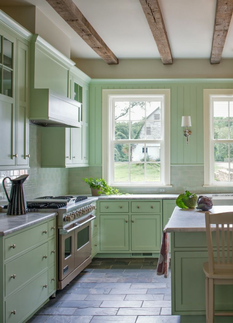 Deco cuisine vert olive