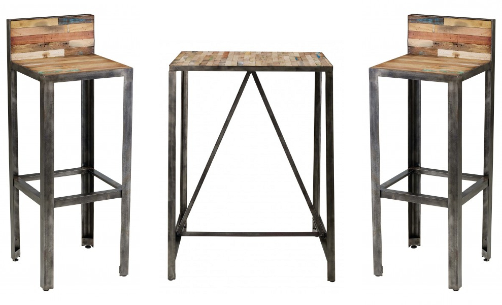 Table haute avec tabouret blanc