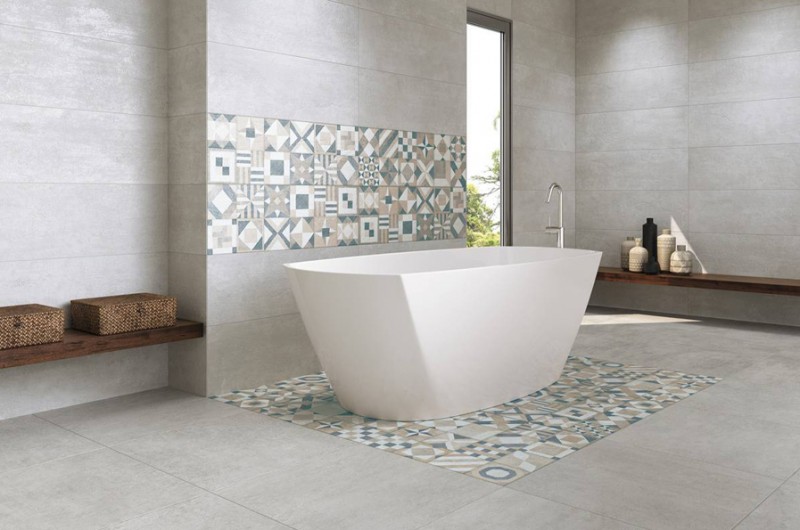 Carrelage salle de bain ciment