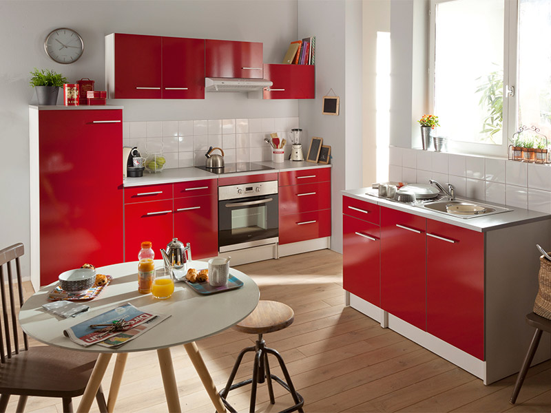 Plan cuisine ilot central table