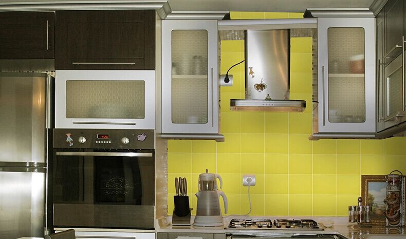 Carrelage metro jaune