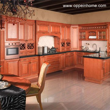 Meuble de cuisine en bois rouge