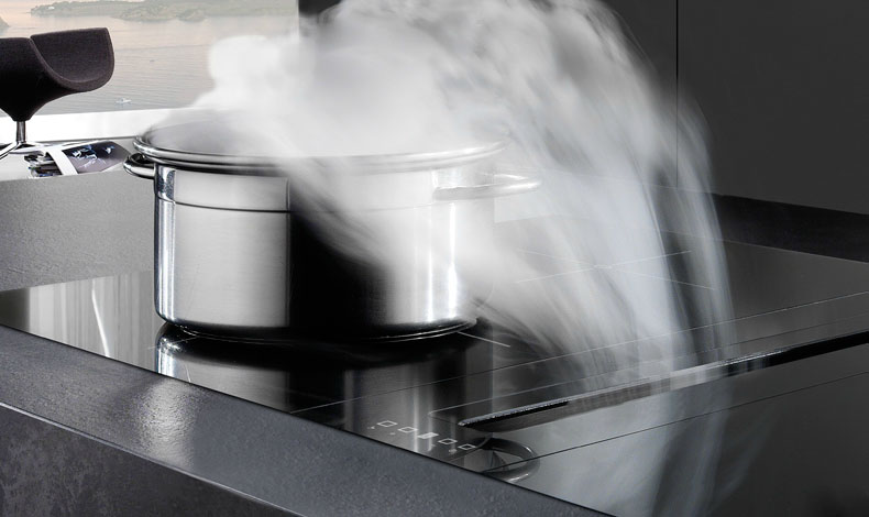 Hotte de cuisine encastrable dans plan de travail
