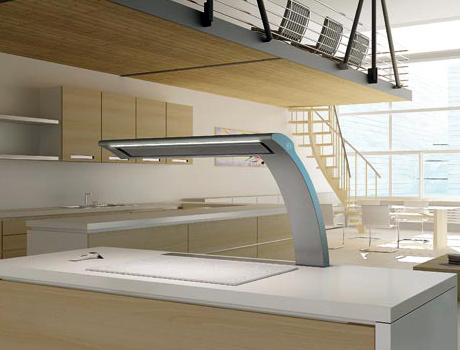 Hotte cuisine integree plan travail