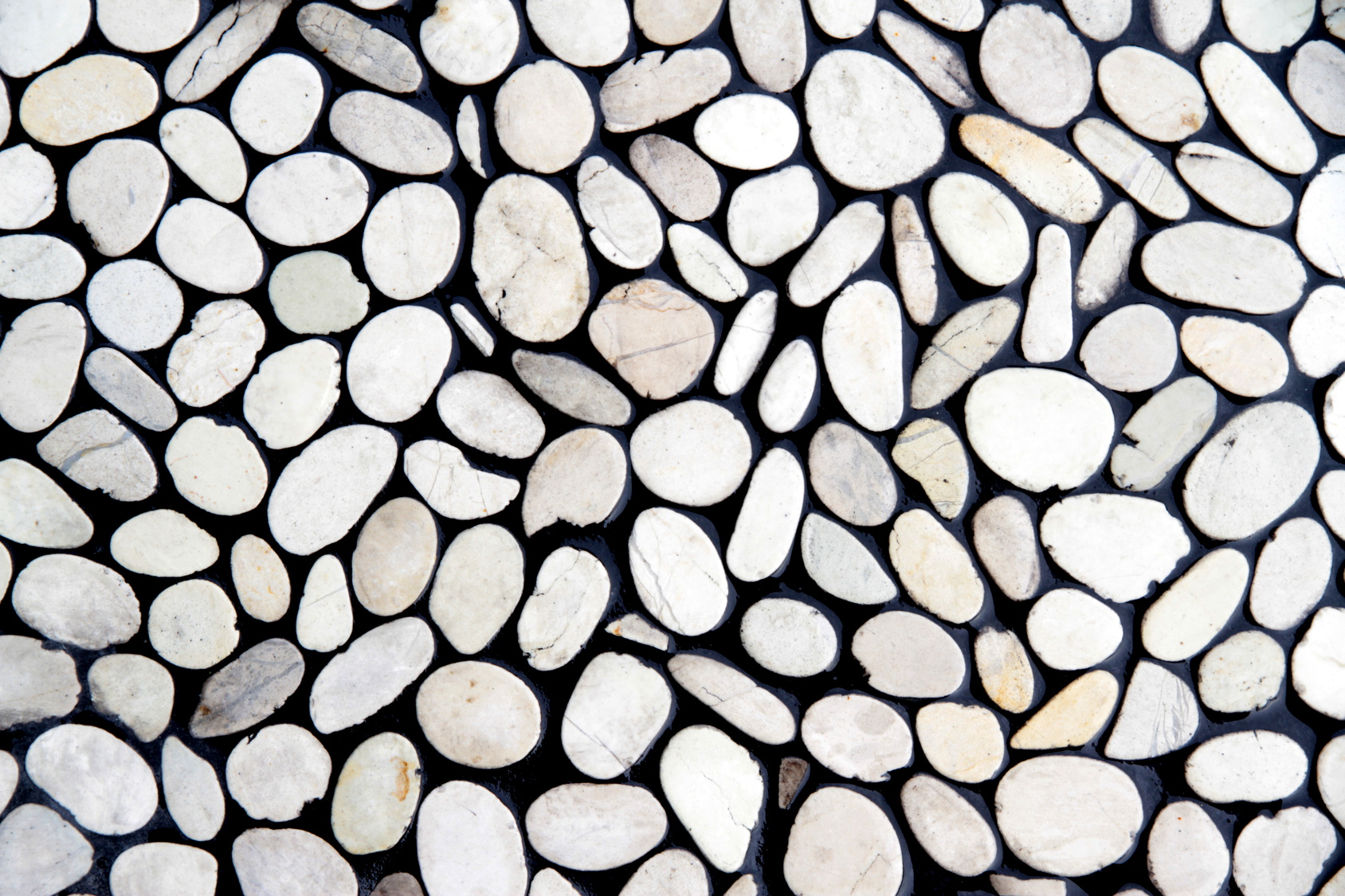 Carrelage galet blanc