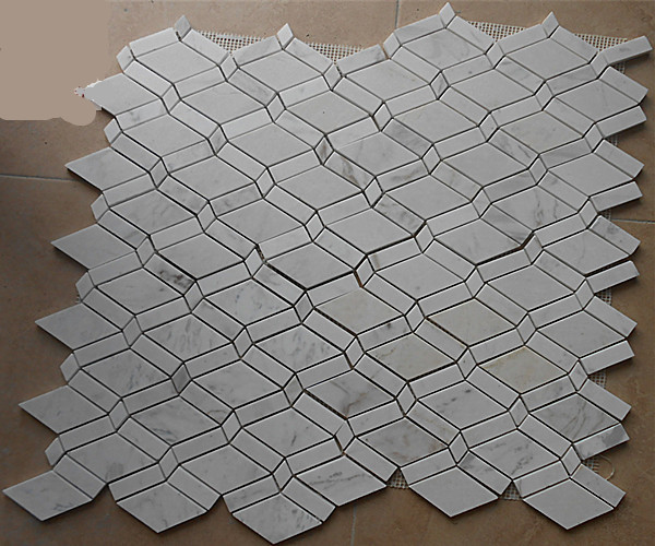 Carrelage mosaique marbre blanc