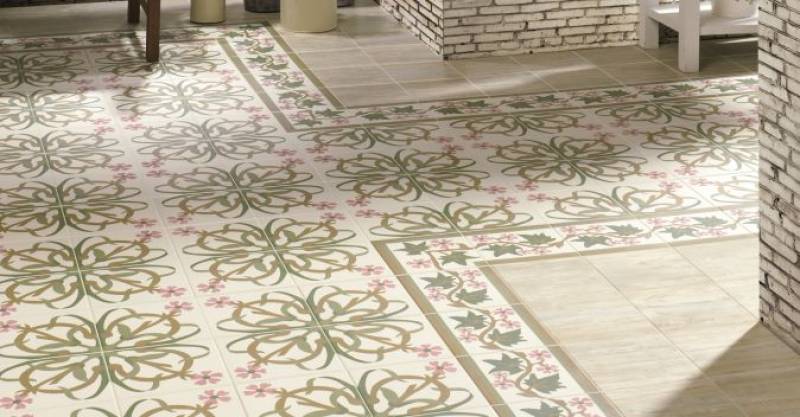 Carrelage imitation carreaux de ciment bordeaux