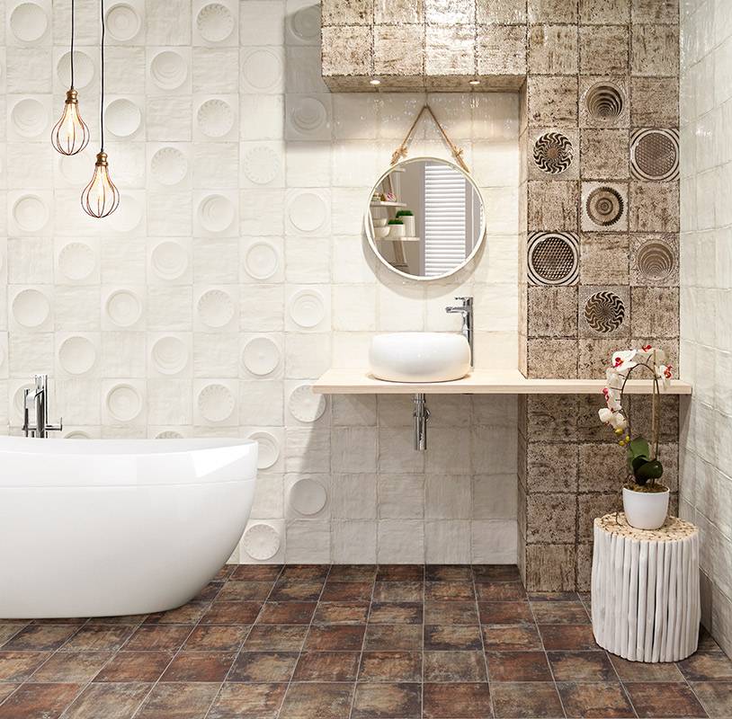 Carrelage rond blanc