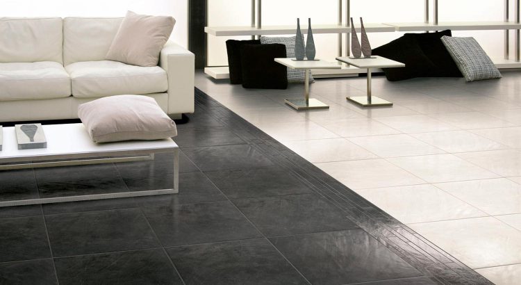 Carrelage beige brillant salissant