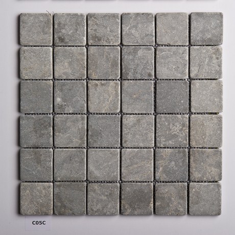 Carrelage mosaique gris brillant