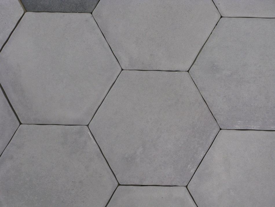 Carrelage hexagonal gris mat