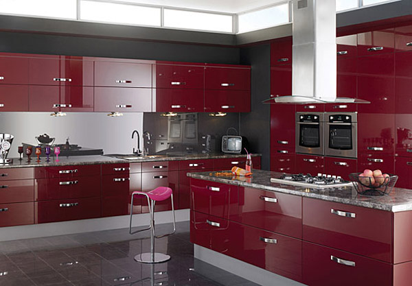 Photos cuisine rouge et blanc