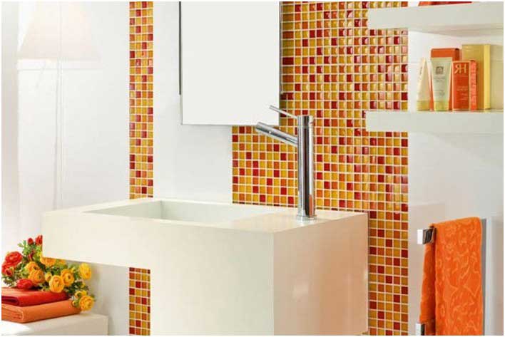 Carrelage mosaique jaune